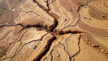 ancient fault line cutting through arid plains photo