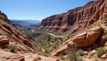 crumbling canyon with echoes bouncing off dry stone photo