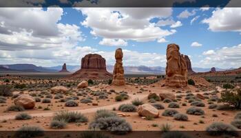 a windy plateau with ancient stone formations. photo