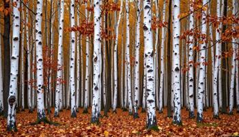 a forest of birch trees with white bark. photo