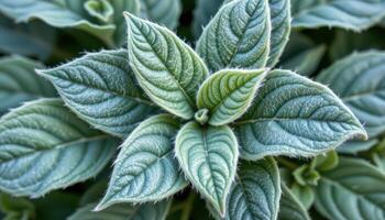 a close up of sage leaves with soft fuzz. photo