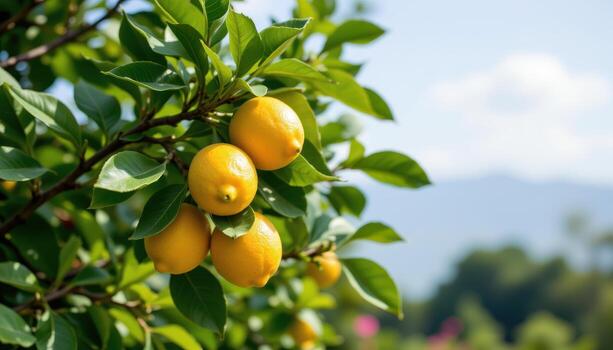 un limón árbol con madurez fruta. foto