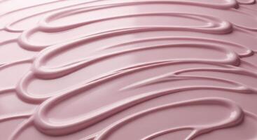 Creamy pastel pink substance spread in wavy strokes, a smooth glossy texture background photo