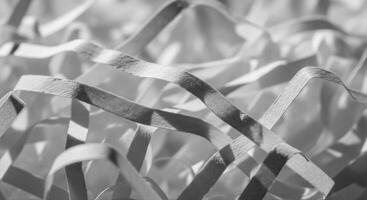 Abstract White Paper Strips Creating Intricate Textured Patterns with Light and Shadow photo