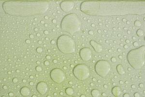 Water droplets on a smooth green surface after rain photo