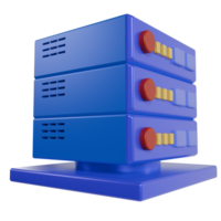 3d render of storage server data icon. online storage computing system concept png