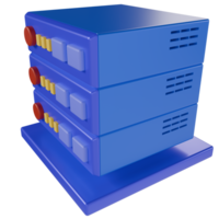 3d render of storage server data icon. online storage computing system png