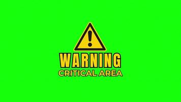 Caution animation on a green screen. Caution sign and symbol animation on a green screen. video