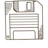 Classic floppy disk icon vintage computer data storage, retro technology isolated on white background illustration vector