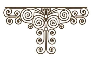 Elegant butterfly corner ornament with swirling lines and curls decorative symmetrical flourish design vector