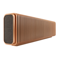 A long copper colored object with vertical slats and a honeycomb pattern end png