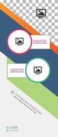 Creative roll up design with colorful bars vector