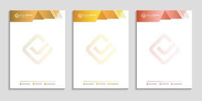letterhead template design to creative and professional of three vertical banners size with color gradient and color variation vector