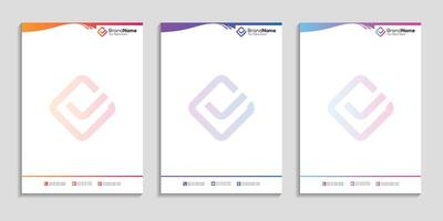 letterhead design to creative and professional of three vertical banners size with color gradient and color variation vector