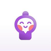 A modern illustration of a baby with negative space forming a chat bubble. Suitable as a logo for messaging or chat apps. vector