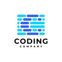 An illustration of a coding-themed shape forming the letter C. A logo template suitable for technology-related industries. vector