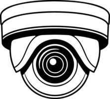 Black and white surveillance camera icon indicating recording. Without background, suitable for security and monitoring purposes vector