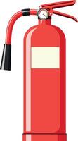 Red fire extinguisher for fire safety and emergency response, clean color illustration without background. vector