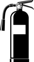 black fire extinguisher icon for emergency and safety use without background. vector