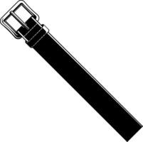 Black and white illustration of a belt buckle with part of a leather strap. Minimalist design, isolated on transparent background. Suitable for fashion and accessory themes. vector