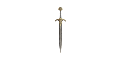 Medieval style decorative sword with intricate patterns isolated on transparent background png