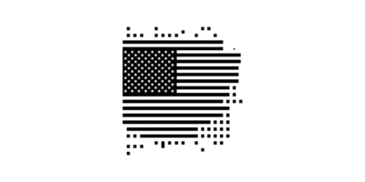 Digital representation of the american flag in binary isolated on transparent background png