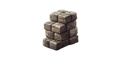 Stone block stack isolated on transparent background png