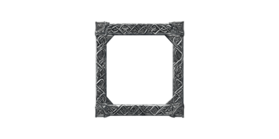 Ornate square metal frame with celtic patterns isolated on transparent background png