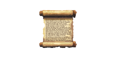 Vintage scroll with ancient writing isolated on transparent background png