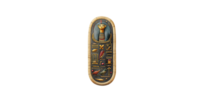 Ancient egyptian sarcophagus lid with hieroglyphs isolated on transparent background png