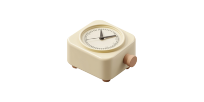 Vintage beige timer clock isolated on transparent background png
