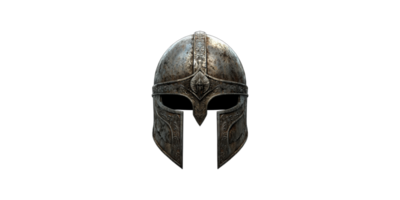 Medieval knight helmet front view isolated on transparent background png