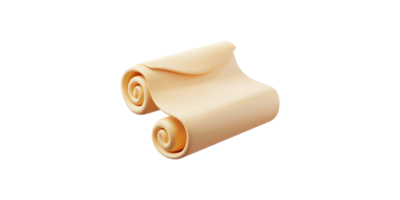 Rolled-up sheet of laminated dough isolated on transparent background png