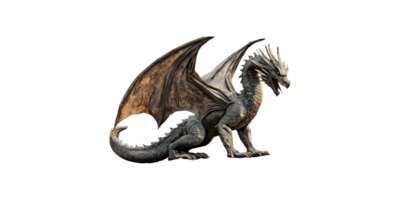 Majestic dragon with wings isolated on transparent background png