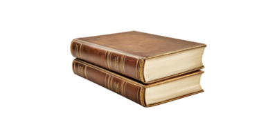 Stack of two antique books isolated on transparent background png