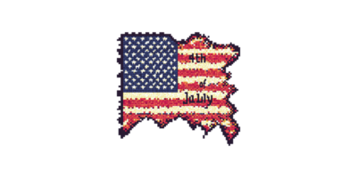 Pixel textured map of new mexico with american flag colors isolated on transparent background png