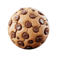 Realistic Chocolate Chip Cookie with Transparent Background Detail 3D Rendering png