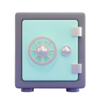 Safe Box 3D Render with Combination Lock Mechanism on Transparent Background png