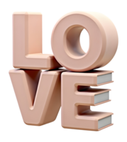 Love word sculpture with soft pink color and smooth texture, expressing affection and warmth png
