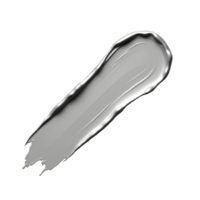 Silver paint stroke with smooth texture and shiny metallic finish on transparency background png