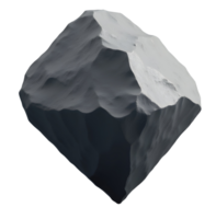 Grey stone form with rough texture and irregular shape isolated on transparency background png