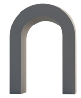 Simple gray stone archway with smooth surface and rounded top, creating calm and minimalistic png