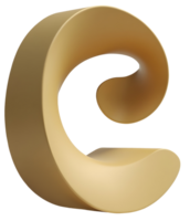 Smooth golden abstract spiral form with elegant curves and soft lighting png