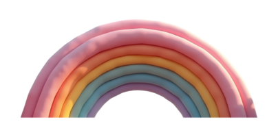 Soft pastel rainbow arch with smooth texture and gentle colors, creating calm and cozy feel png