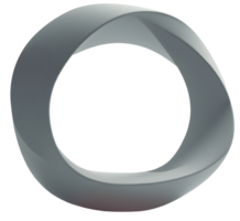 Smooth gray loop with twisted shape creating modern abstract design png