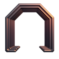 Octagonal gateway with metallic frame and layered design in dark tones png