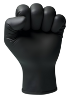 Black fist raised symbolizing strength and unity with detailed skin texture png