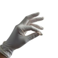 White gloved hand gesture showing precision and care on transparency background png