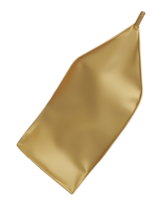 Golden pouch with shiny smooth surface isolated on transparency background png