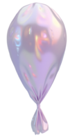 Iridescent balloon with shiny surface and soft pastel colors floating gently png